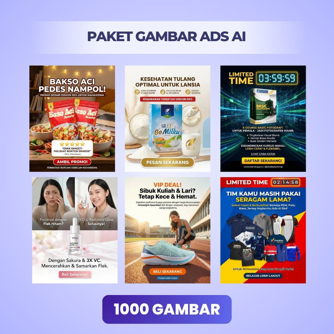 Jasa Pembuatan Paket 1000 Iklan Gambar Ai