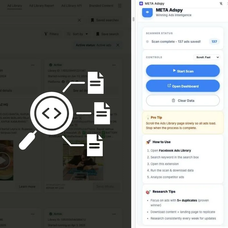 Meta Adlibrary Spy - Chrome Extension