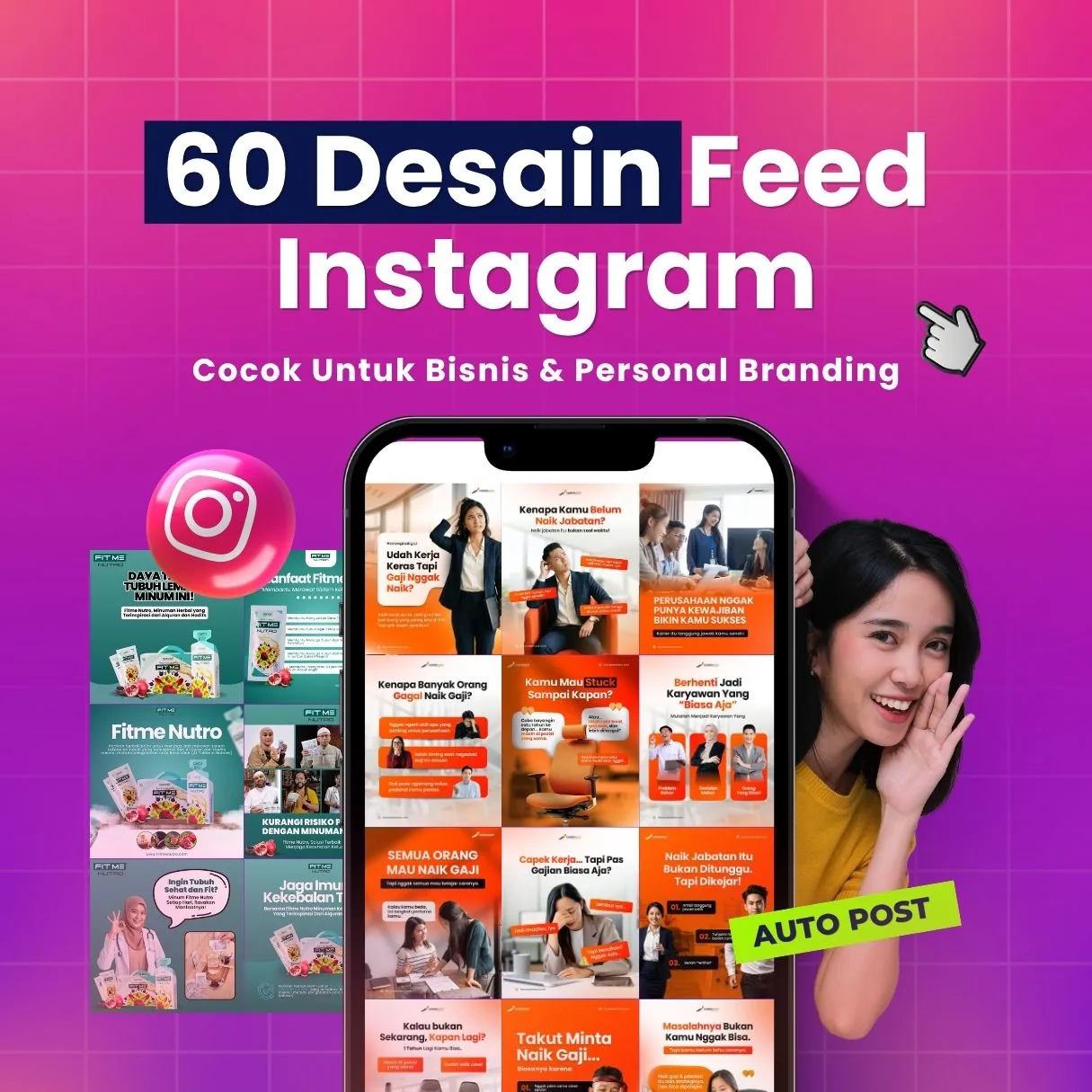 Jasa Feed Instagram 60 Desain | Cocok untuk Bisnis & Personal Branding